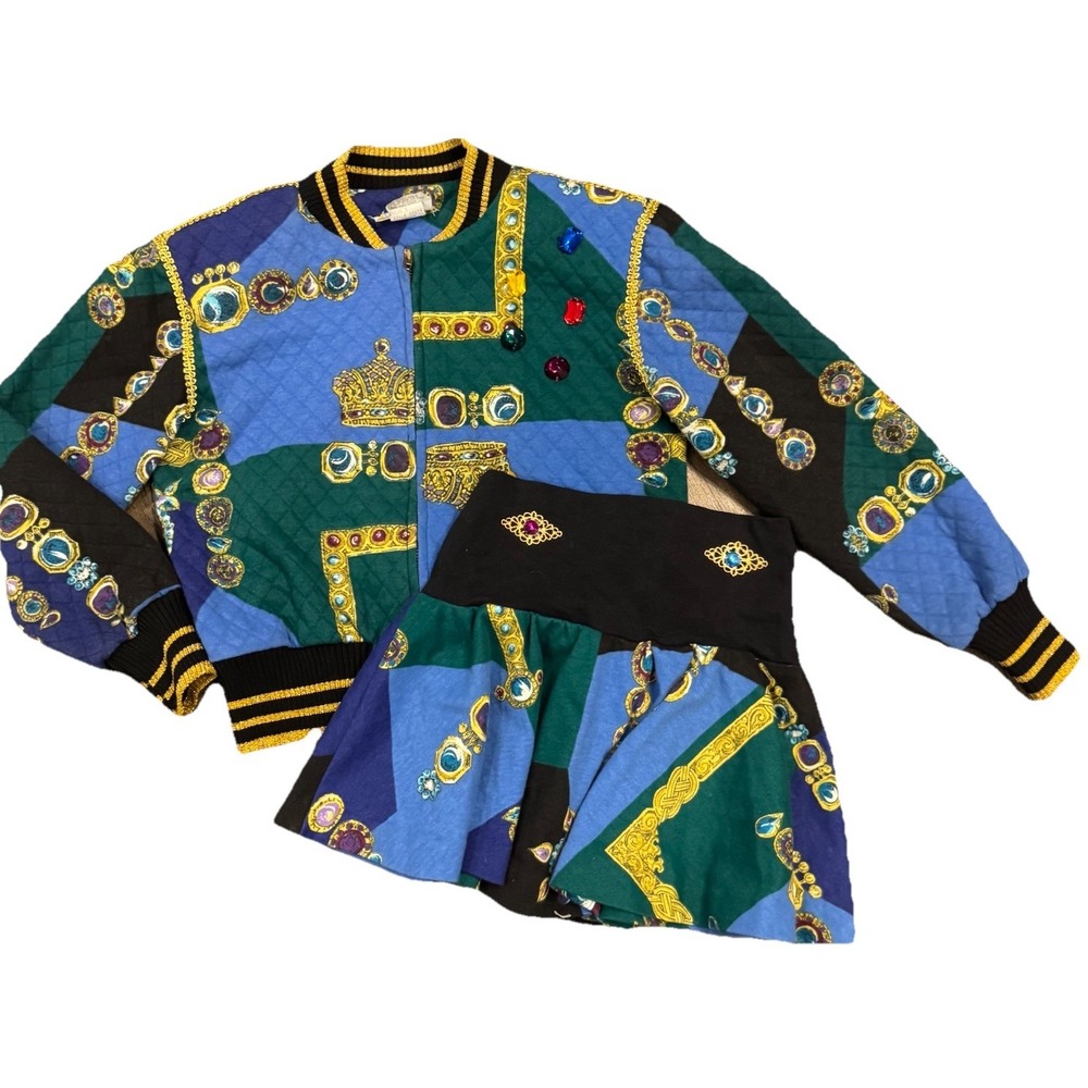 VTG Dorissa Sport Boutique Girls Skirt Set Embellishments 80's 90's Size‎ 5